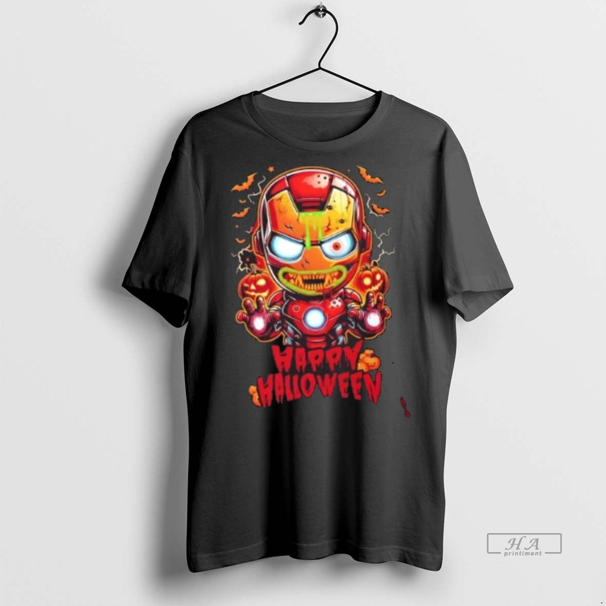 Official Trendy Zombie Iron Man Halloween Parody - Adult & Kids T-Shirts, Sweatshirts & Hoodies apparel design preview 1