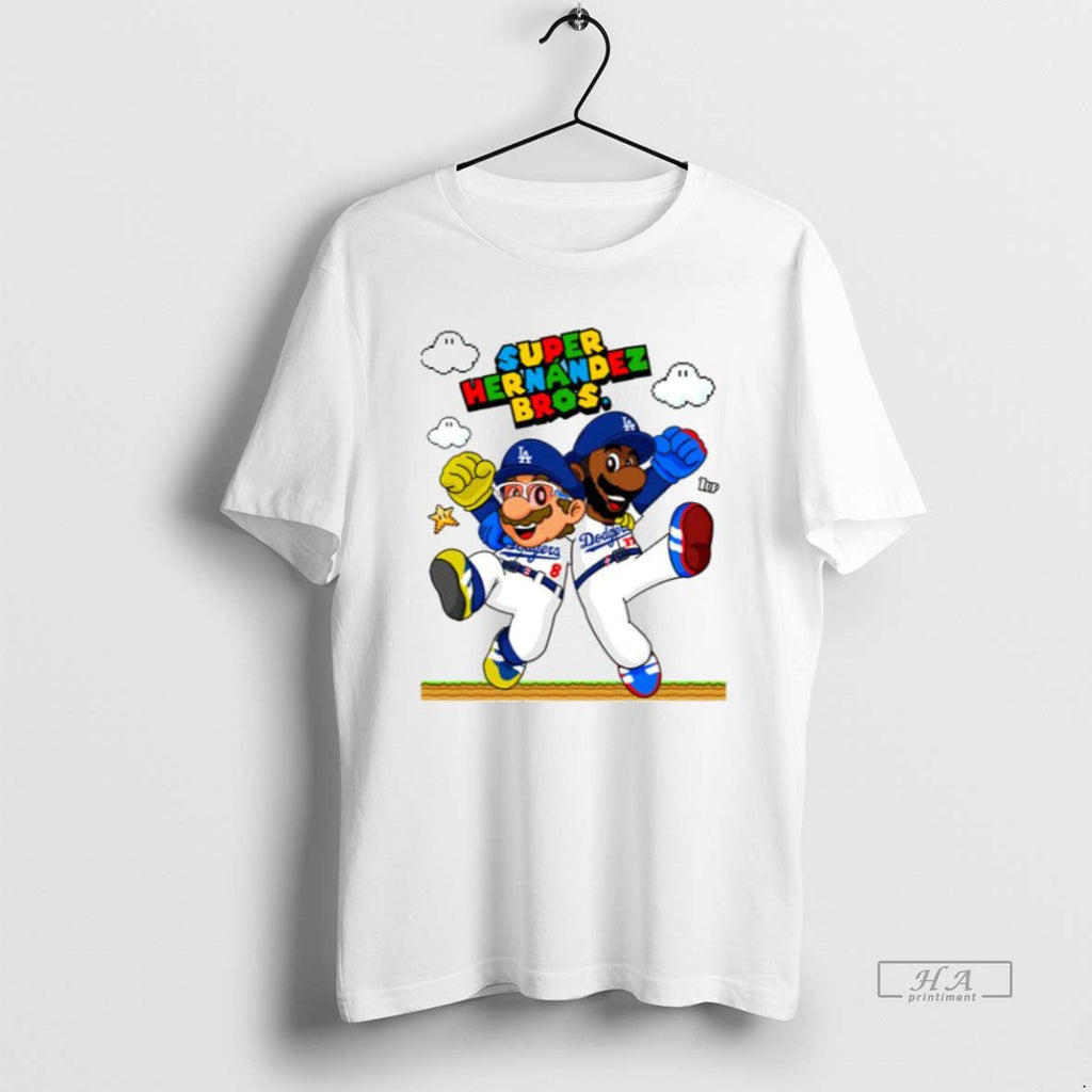 Official Trendy Lets Go Dodgers Super Hernandez Bros - Adult & Kids T-Shirts, Sweatshirts & Hoodies apparel design preview 1
