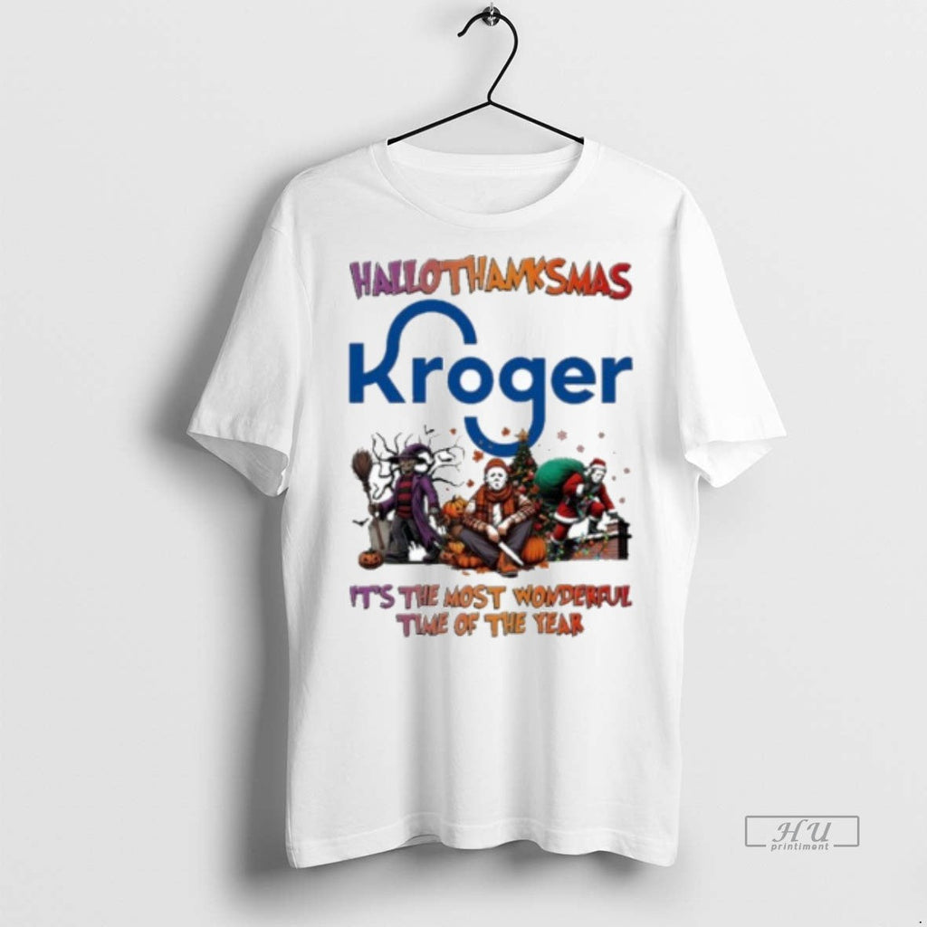 Officials 2025 Kroger Logo Hallothanksmas Horror Film - Adult & Kids T-Shirts, Sweatshirts & Hoodies apparel design preview 1
