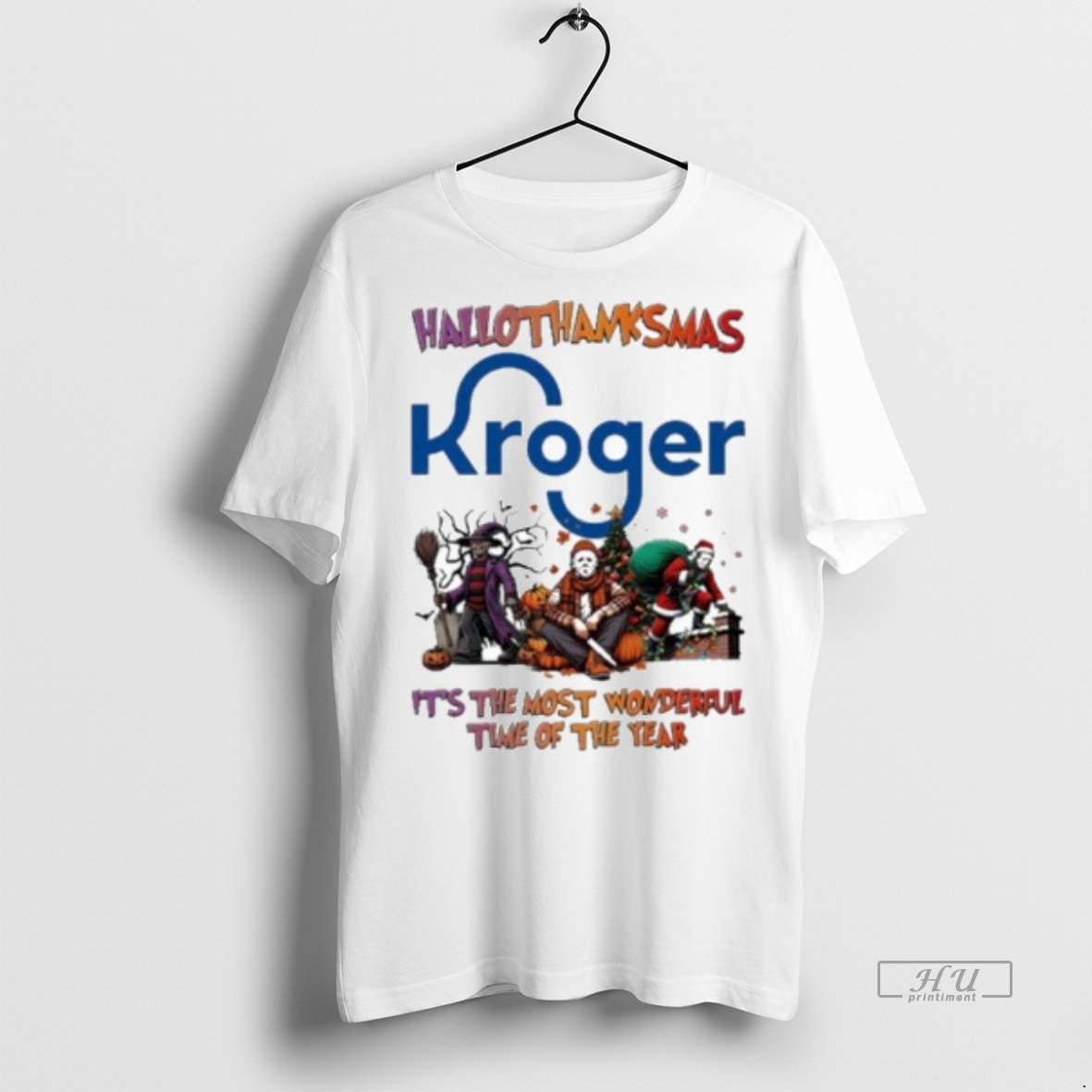 Officials 2025 Kroger Logo Hallothanksmas Horror Film - Adult & Kids T-Shirts, Sweatshirts & Hoodies apparel design preview 1
