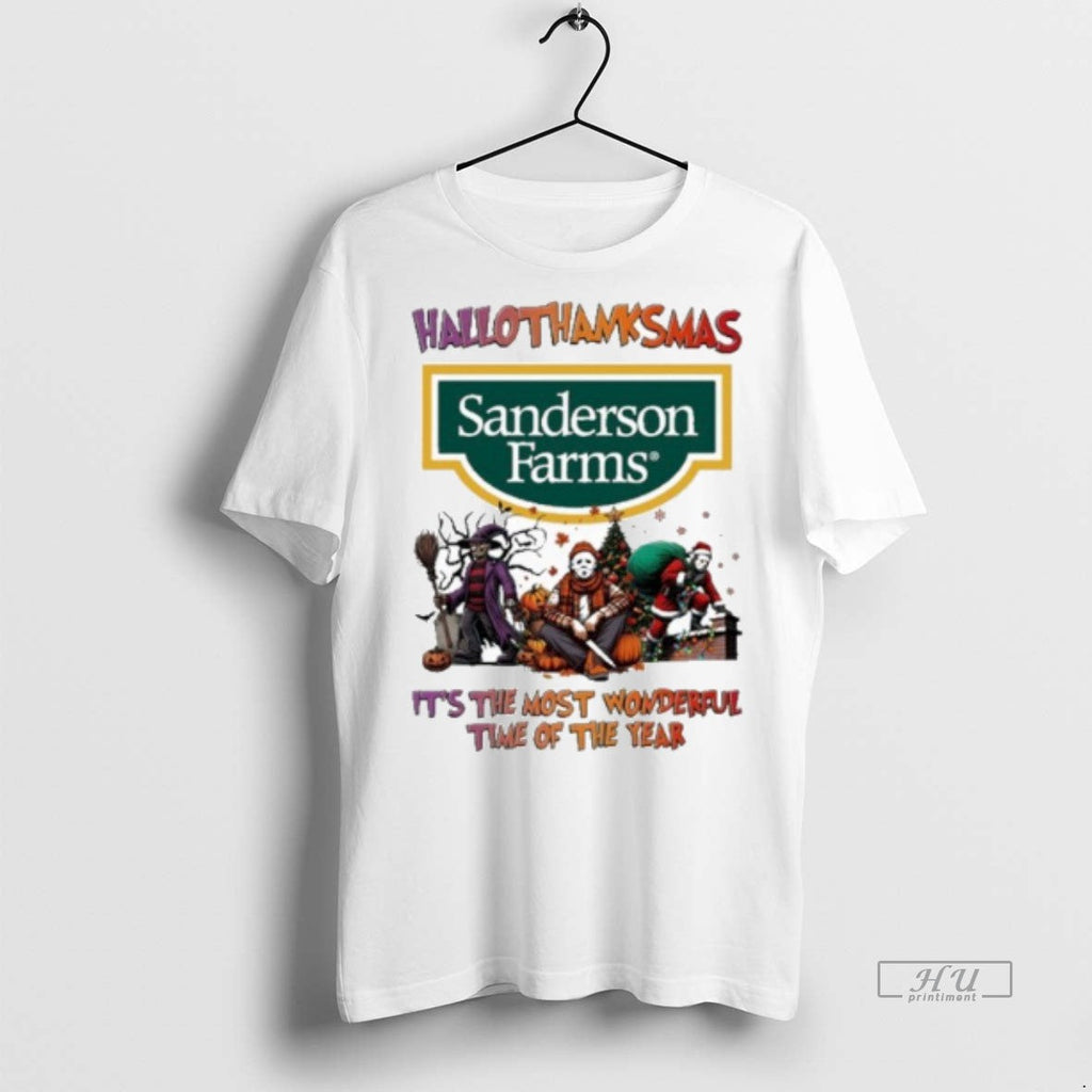 Officials 2025 Sanderson Farms Logo Hallothanksmas - Adult & Kids T-Shirts, Sweatshirts & Hoodies apparel design preview 1
