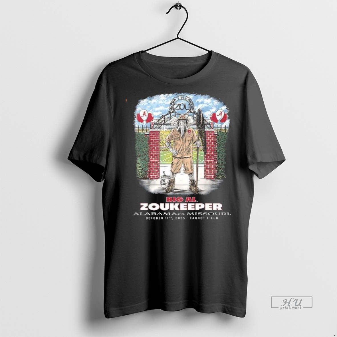 Officials Alabama Vs Missouri 2025 Big Al Zoukeeper - Adult & Kids T-Shirts, Sweatshirts & Hoodies apparel design preview 1