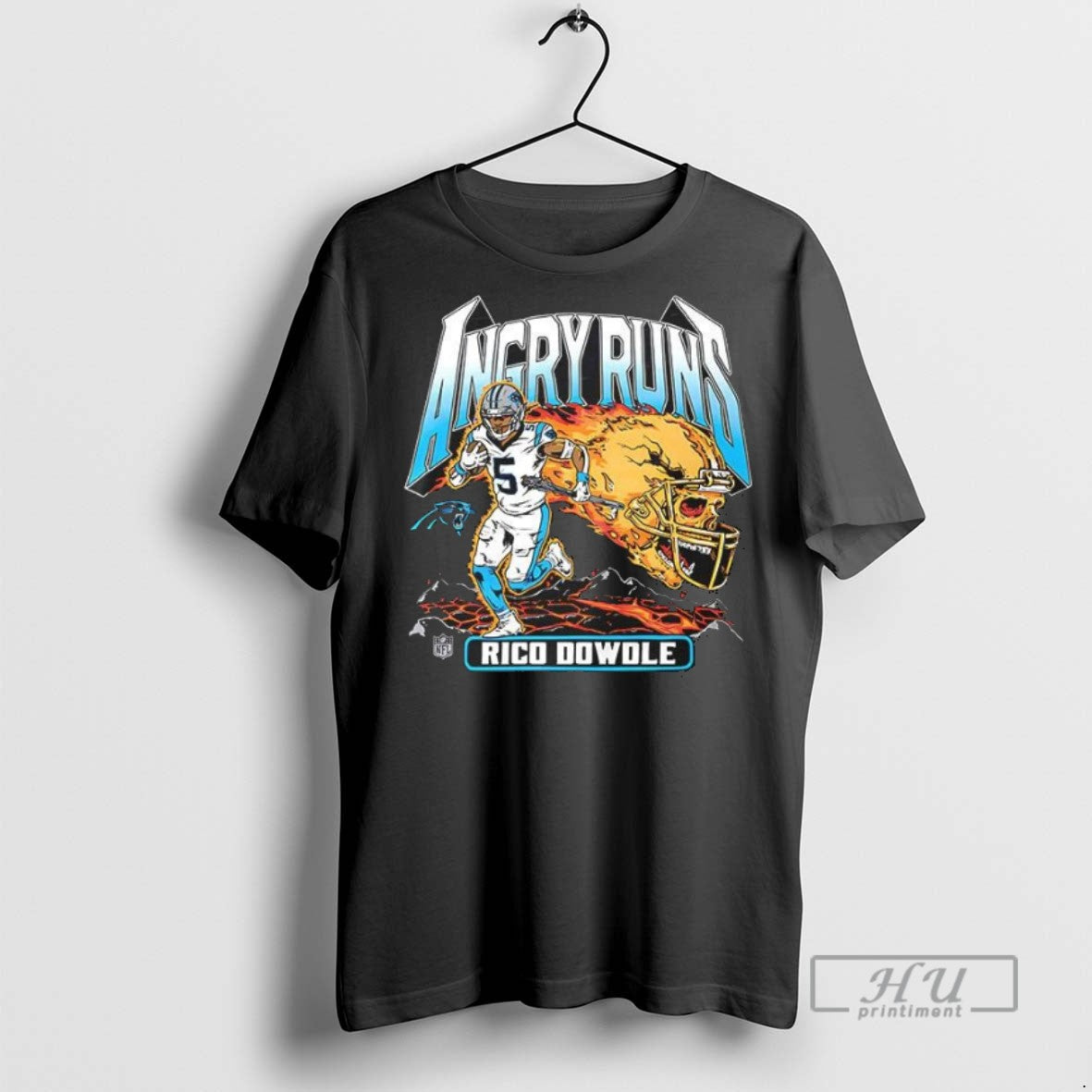 Officials Angry Runs 2025 Panthers Rico Dowdle - Adult & Kids T-Shirts, Sweatshirts & Hoodies apparel design preview 1