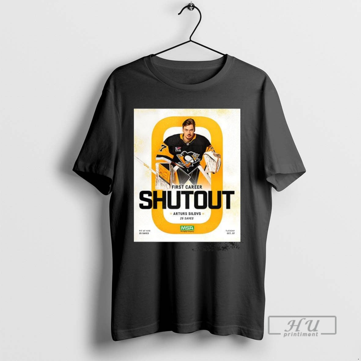 Officials Arturs Silovs Pittsburgh Penguins First - Adult & Kids T-Shirts, Sweatshirts & Hoodies apparel design preview 1