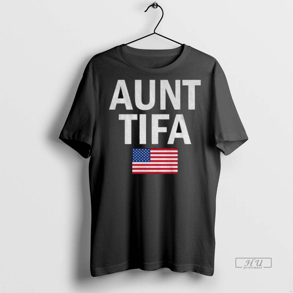 Officials Aunt Tifa Fight Fascists American Flag - Adult & Kids T-Shirts, Sweatshirts & Hoodies apparel design preview 1