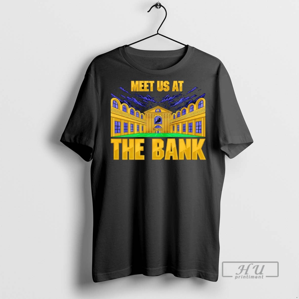 Officials Baltimore Ravens Meet Us At The Bank - Adult & Kids T-Shirts, Sweatshirts & Hoodies apparel design preview 1
