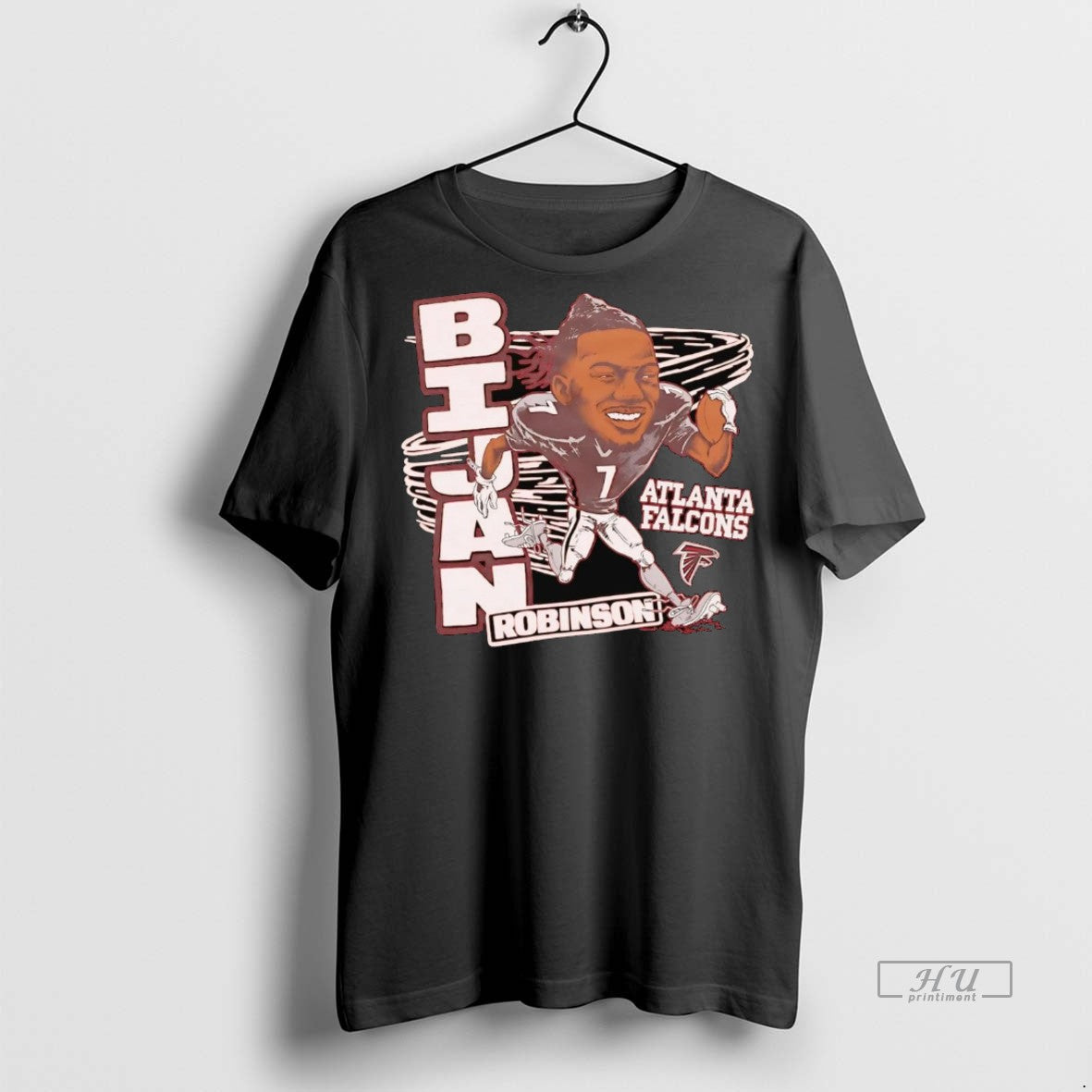 Officials Bijan Robinson Superstar Running Caricature - Adult & Kids T-Shirts, Sweatshirts & Hoodies apparel design preview 1