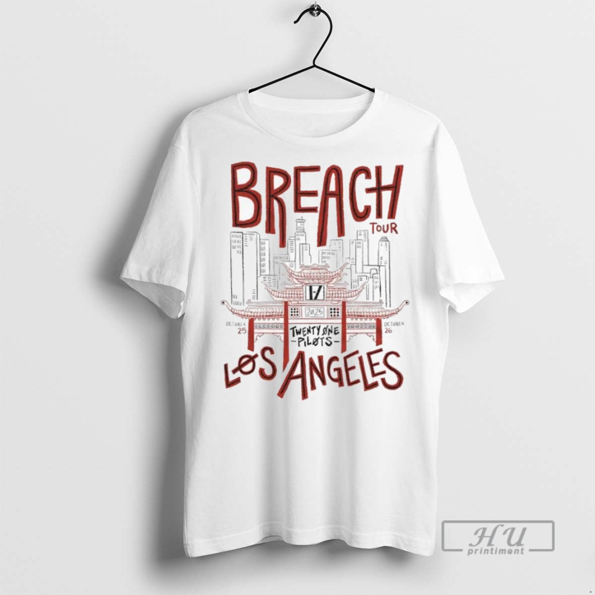 Officials Breach Tour Los Angeles Twenty One Pilots - Adult & Kids T-Shirts, Sweatshirts & Hoodies apparel design preview 1