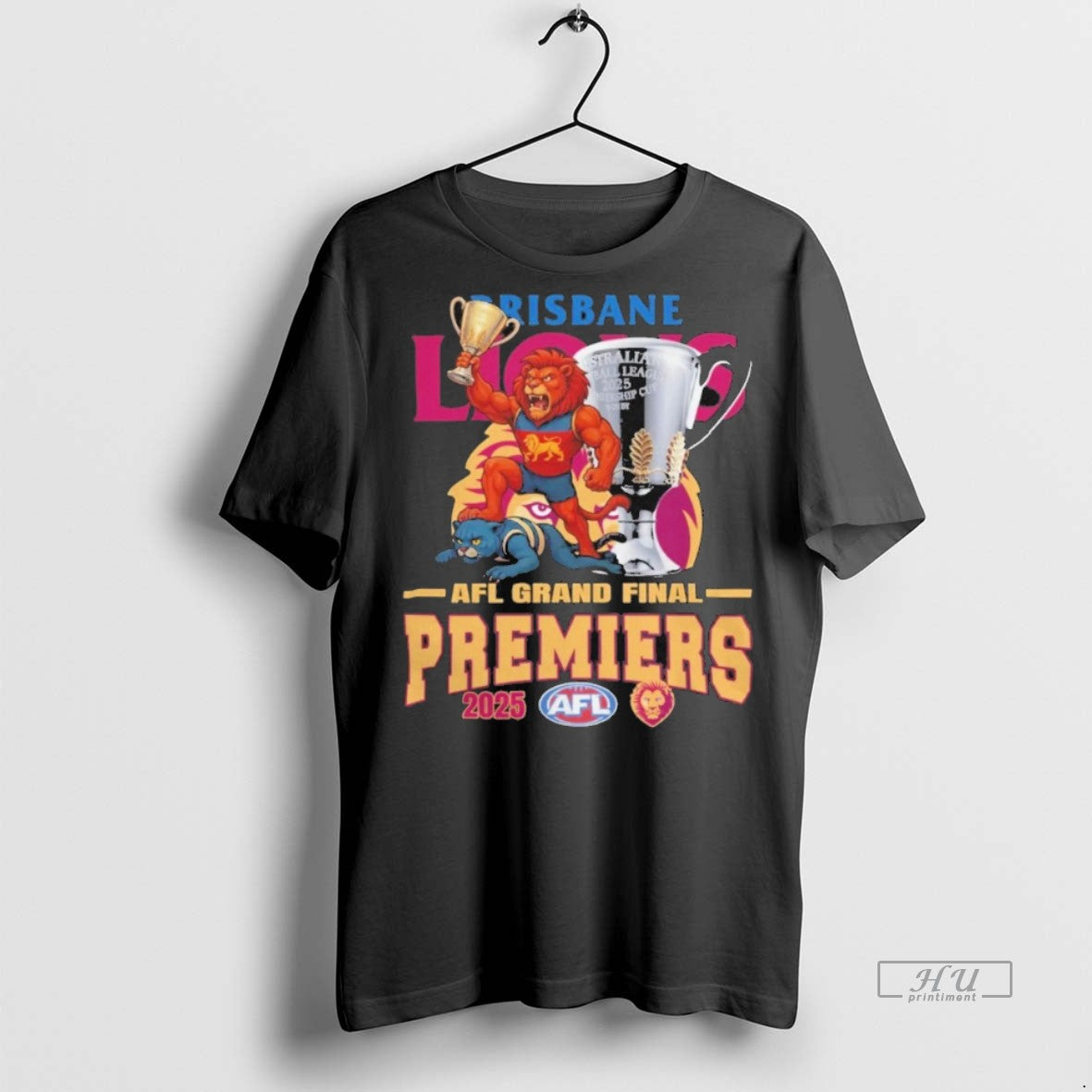 Officials Brisbane Lions Mascot Afl Grand Final 2025 - Adult & Kids T-Shirts, Sweatshirts & Hoodies apparel design preview 1