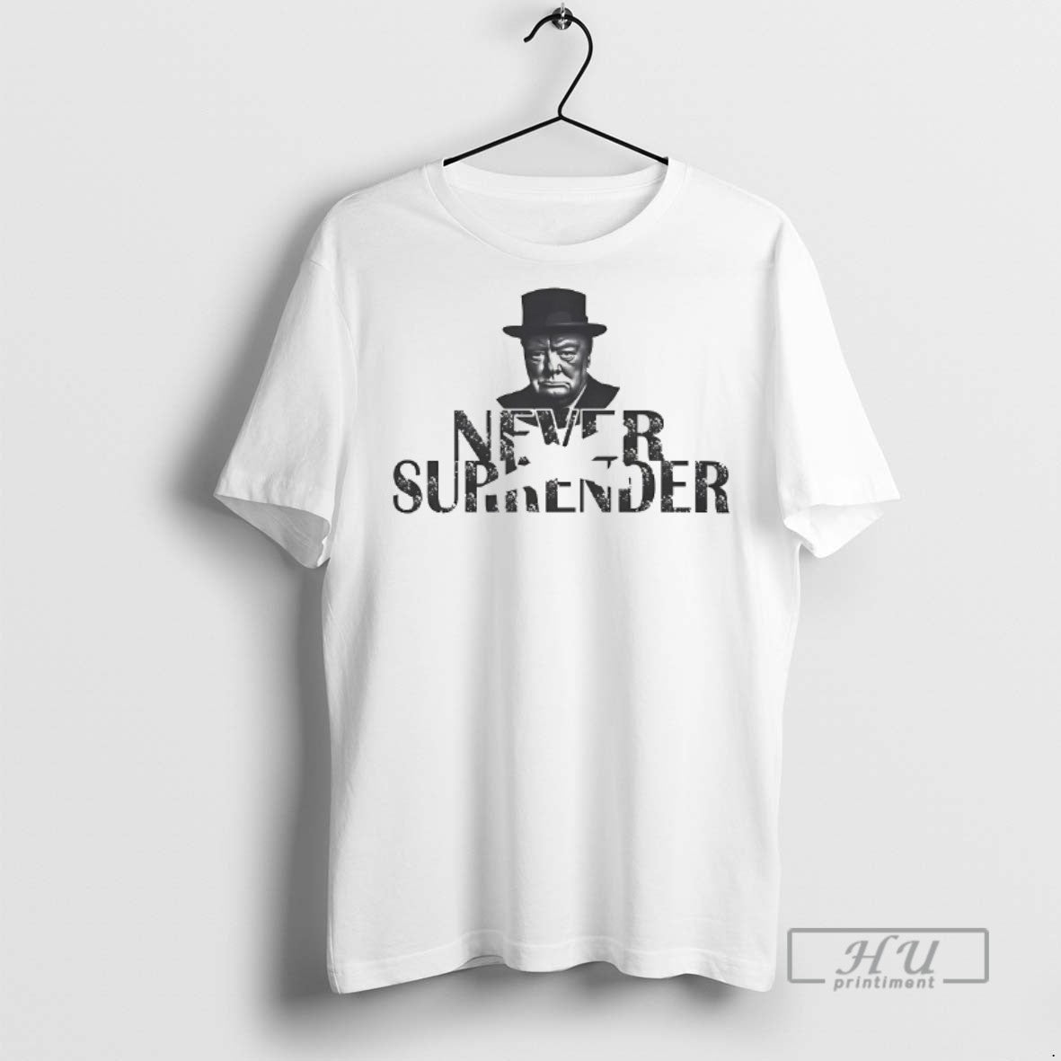 Officials British Churchill Never Surrender - Adult & Kids T-Shirts, Sweatshirts & Hoodies apparel design preview 1