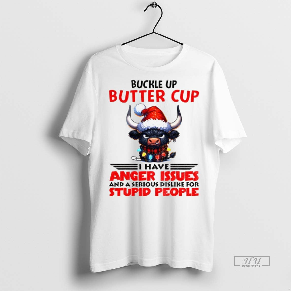 Officials Buffalo Santa Hat Buckle Up Butter Cup I - Adult & Kids T-Shirts, Sweatshirts & Hoodies apparel design preview 1