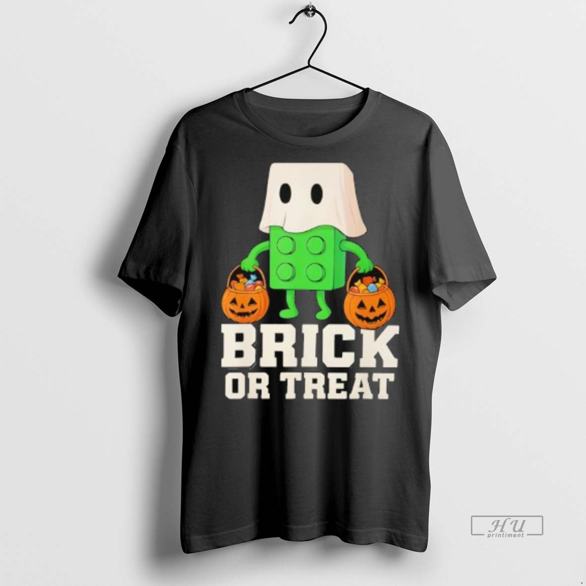 Officials Building Bricks Halloween Brick Or Treat - Adult & Kids T-Shirts, Sweatshirts & Hoodies apparel design preview 1