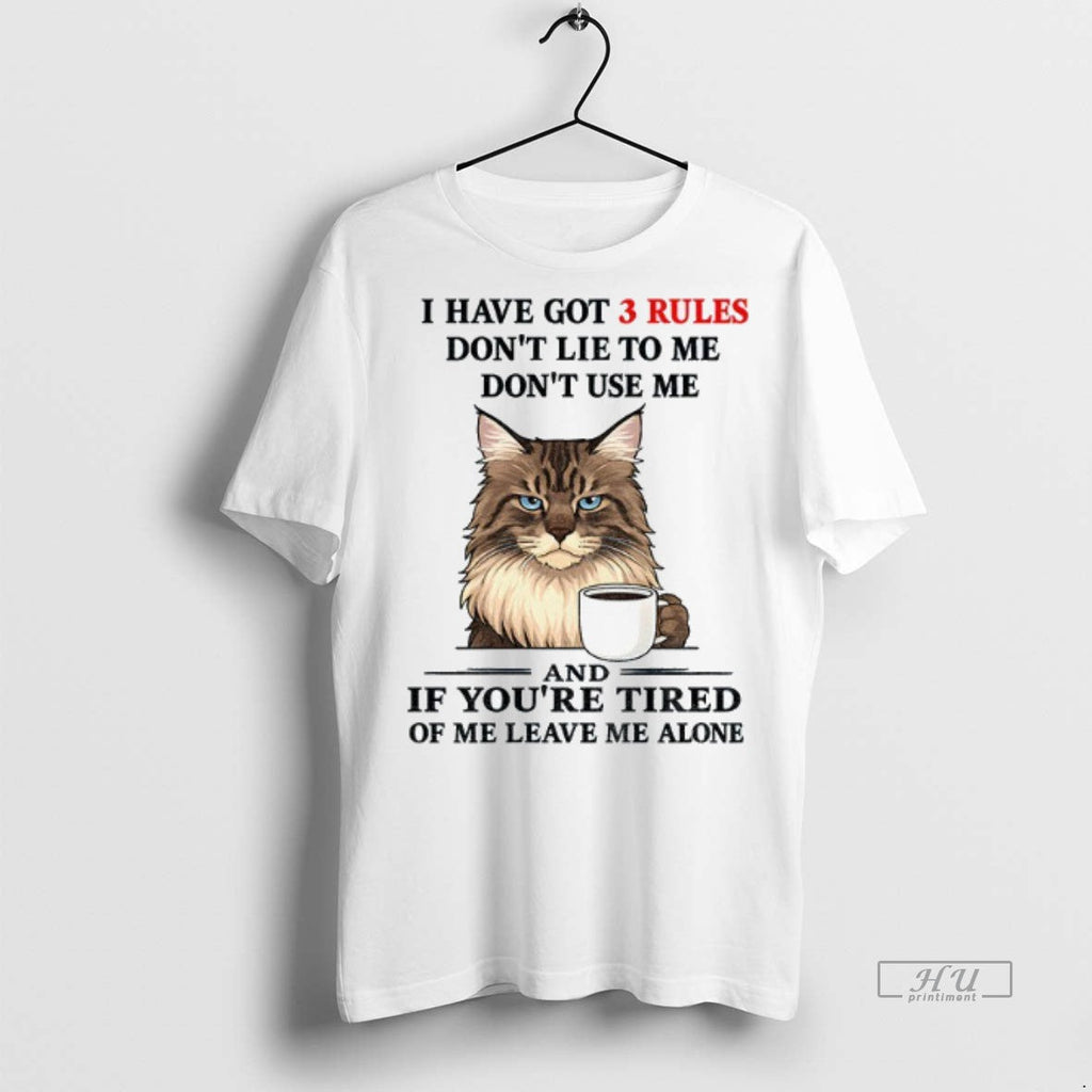 Officials Cat I Have Got 3 Rules Dont Lie To Me Use - Adult & Kids T-Shirts, Sweatshirts & Hoodies apparel design preview 1