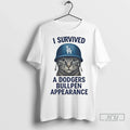Officials Cat I Survived A Dodgers Bullpen Appearance - Adult & Kids T-Shirts, Sweatshirts & Hoodies apparel design preview 1