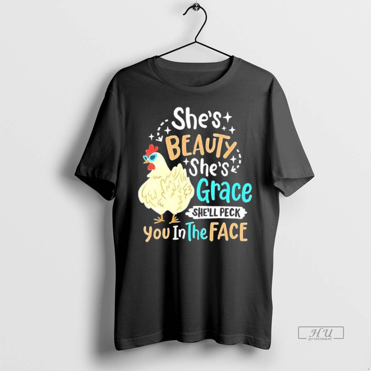 Officials Chicken Shes Beauty Grace Shell Peck You In - Adult & Kids T-Shirts, Sweatshirts & Hoodies apparel design preview 1