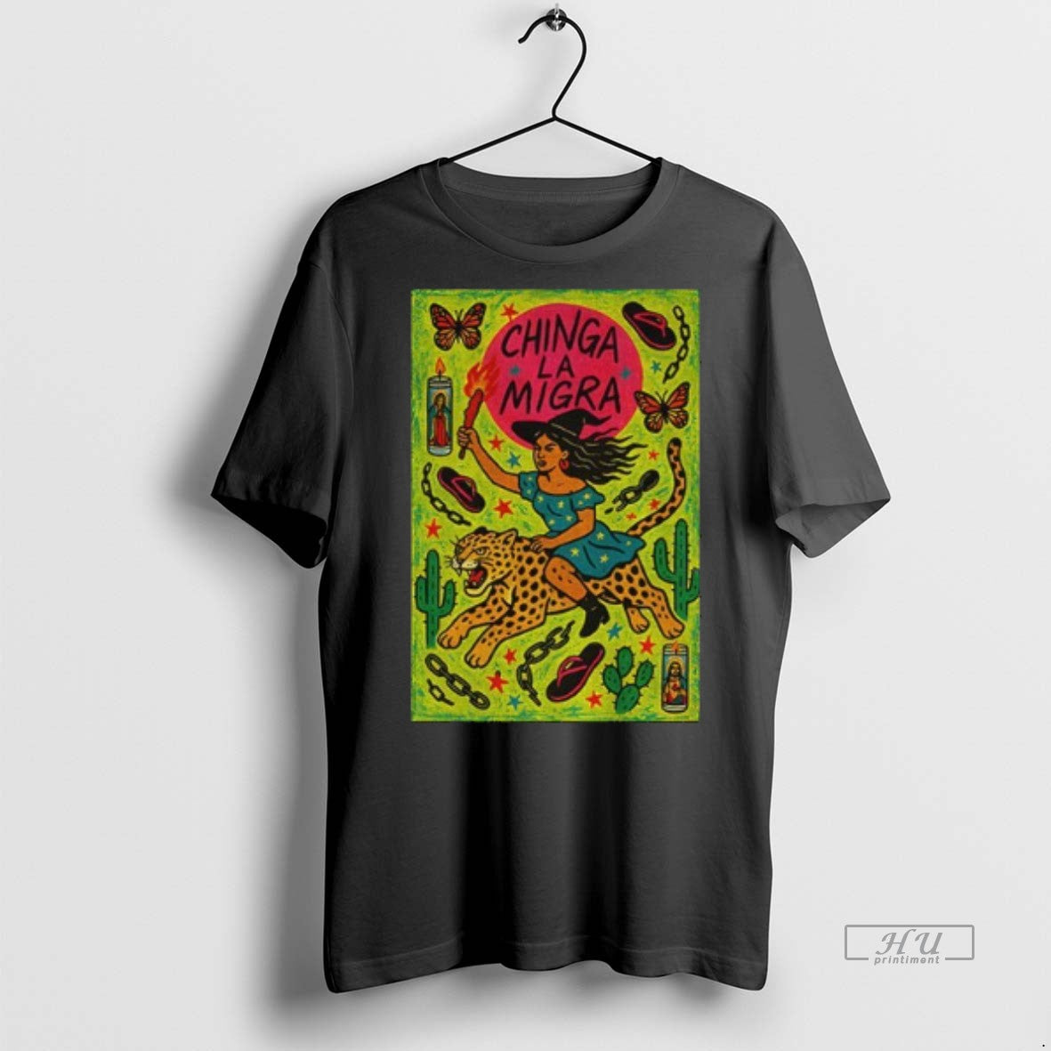 Officials Chinga La Migra Latina Jaguar Graphic - Adult & Kids T-Shirts, Sweatshirts & Hoodies apparel design preview 1
