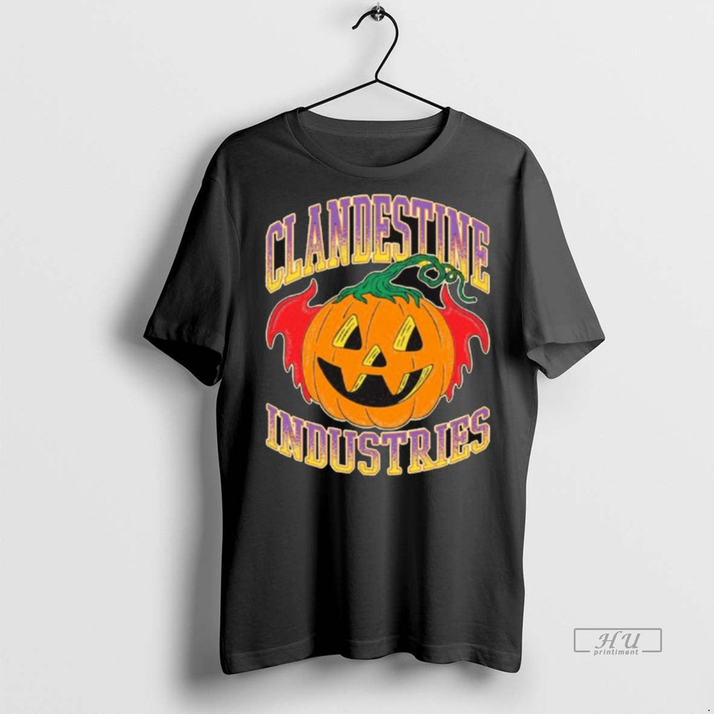 Officials Clandestine Industries Bat Pumpkin - Adult & Kids T-Shirts, Sweatshirts & Hoodies apparel design preview 1