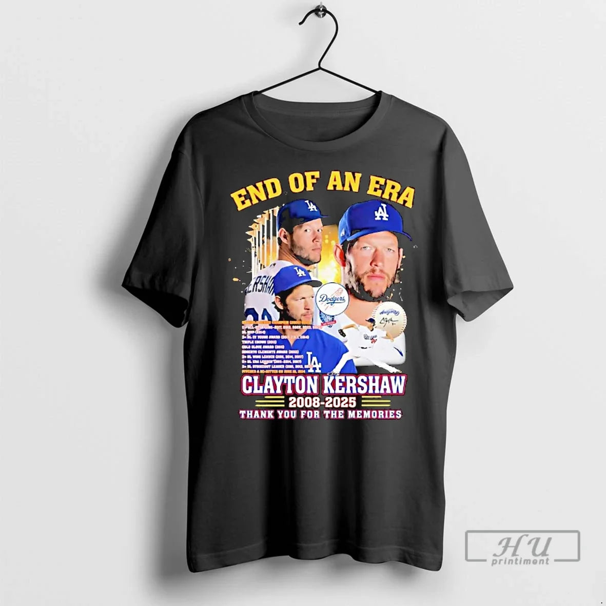 Officials Clayton Kershaw End Of An Era 2008 2025 - Adult & Kids T-Shirts, Sweatshirts & Hoodies apparel design preview 1