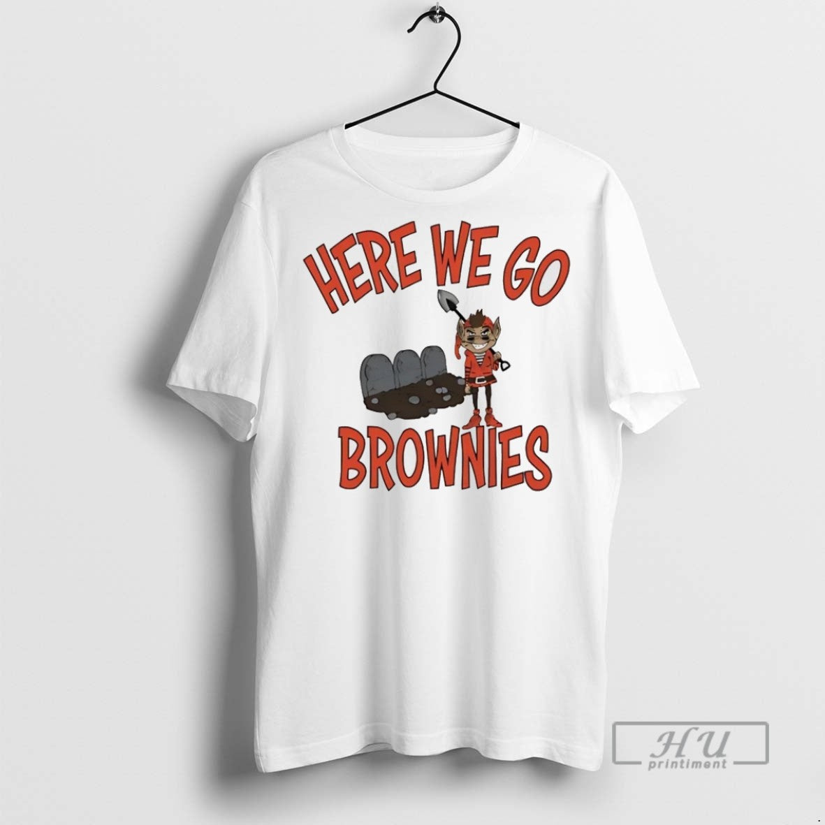 Officials Cleveland Browns Brownie Elf Here We Go - Adult & Kids T-Shirts, Sweatshirts & Hoodies apparel design preview 1