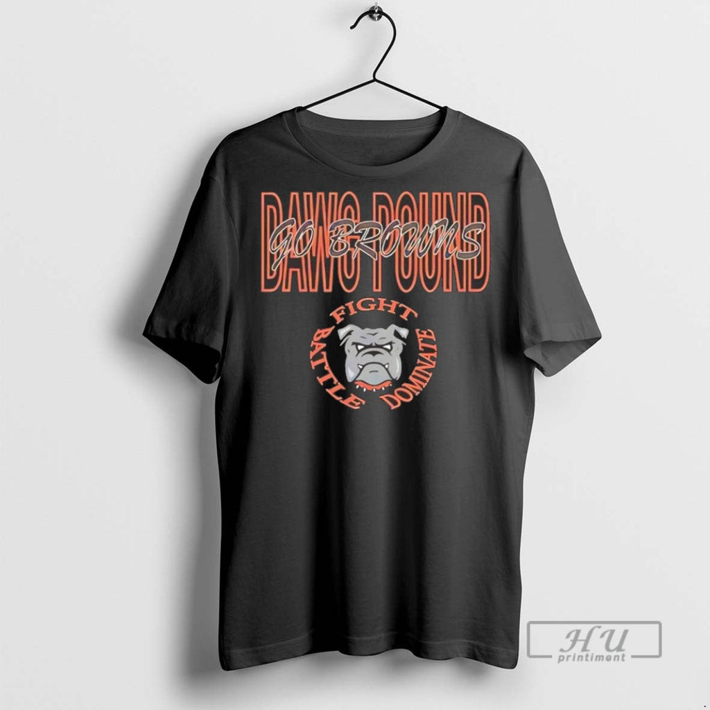 Officials Cleveland Browns Dawg Pound Fight Battle - Adult & Kids T-Shirts, Sweatshirts & Hoodies apparel design preview 1