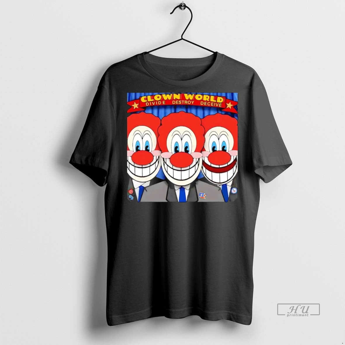 Officials Clown World Circus Divide Destroy Deceive - Adult & Kids T-Shirts, Sweatshirts & Hoodies apparel design preview 1