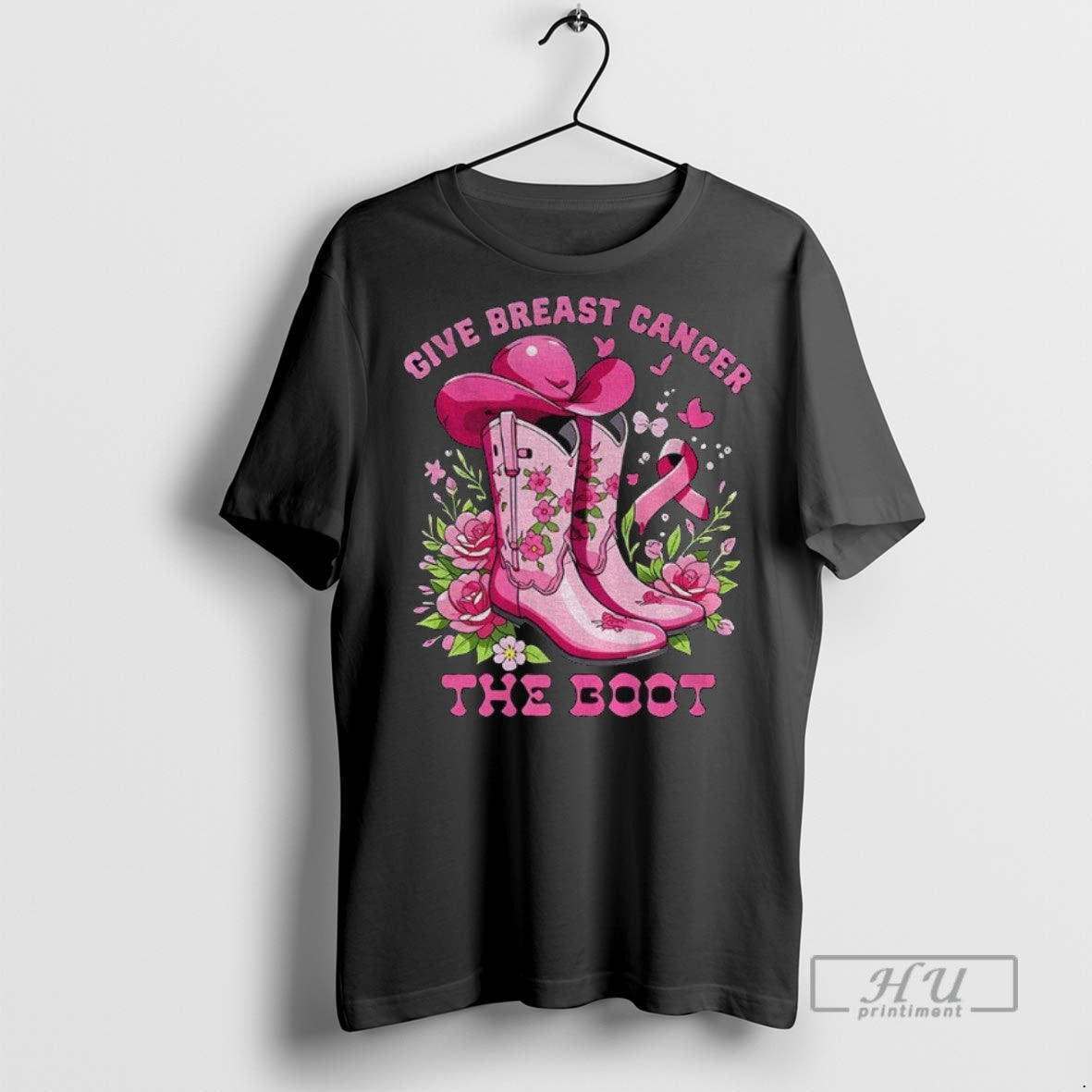 Officials Cowboy Boot Give Breast Cancer The Vintage - Adult & Kids T-Shirts, Sweatshirts & Hoodies apparel design preview 1