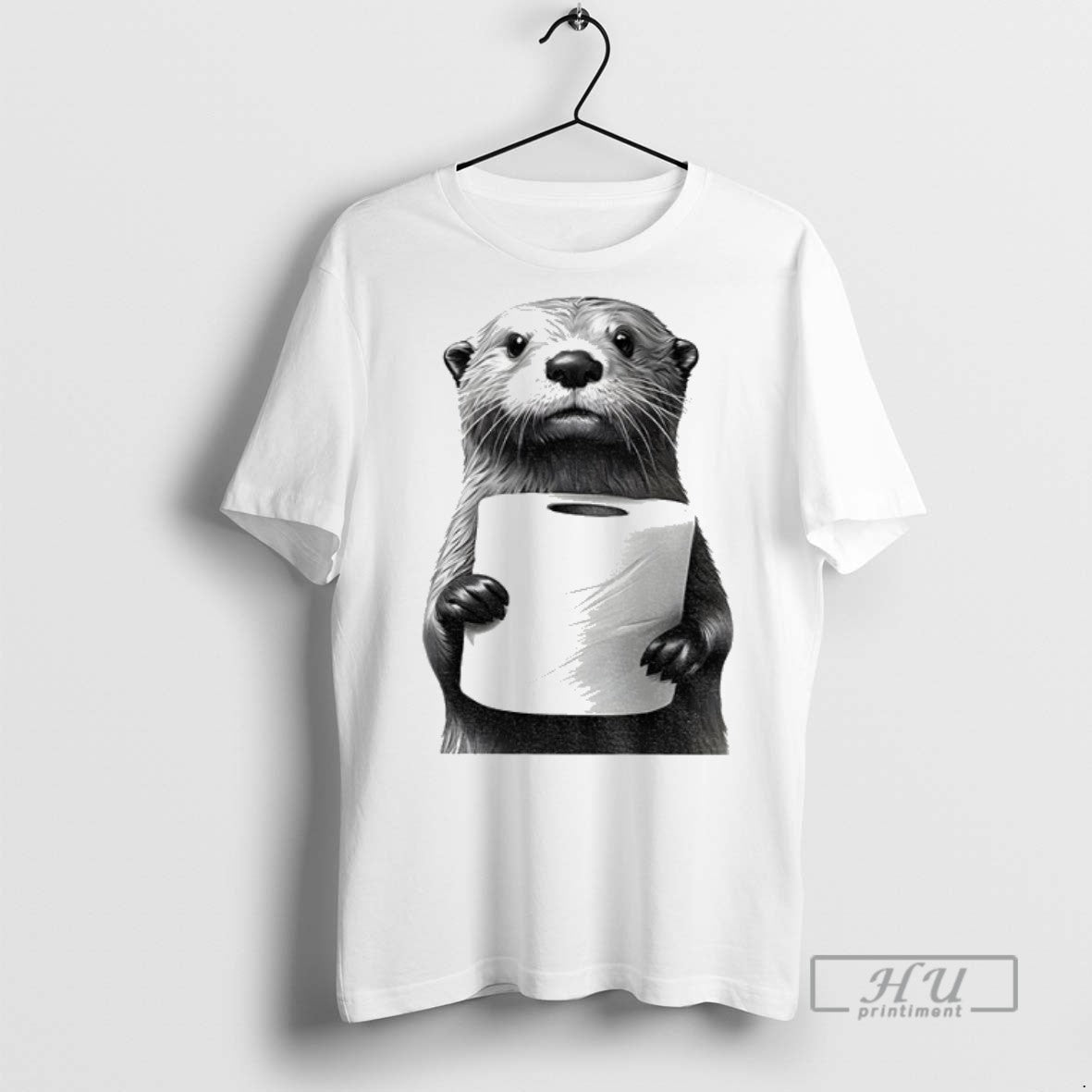 Officials Cute Otter Holding Toilet Paper Funny Meme - Adult & Kids T-Shirts, Sweatshirts & Hoodies apparel design preview 1