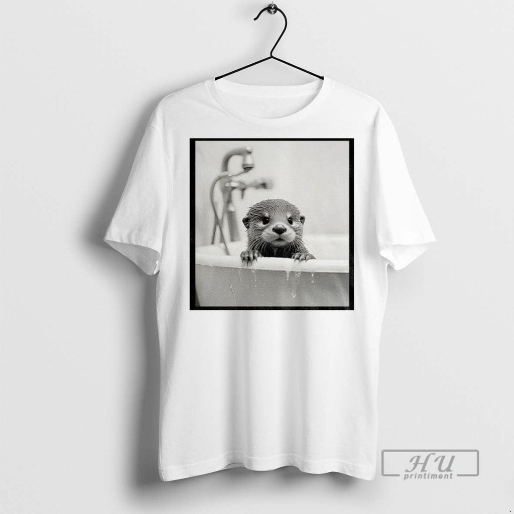 Officials Cute Otter Take A Shower Funny Meme - Adult & Kids T-Shirts, Sweatshirts & Hoodies apparel design preview 1