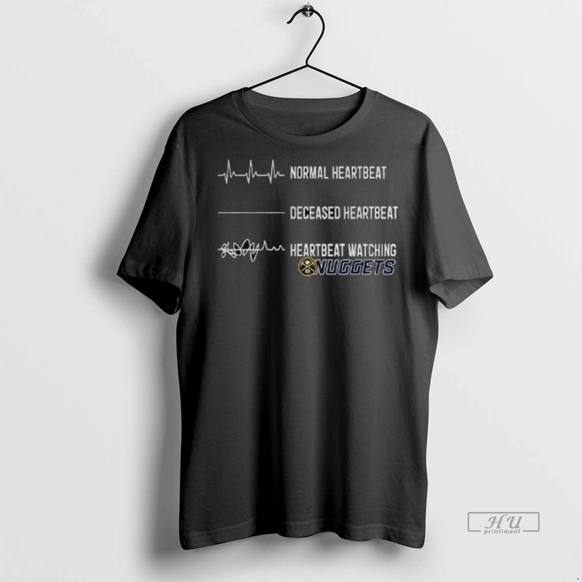 Officials Denver Nuggets Normal Heartbeat Deceased - Adult & Kids T-Shirts, Sweatshirts & Hoodies apparel design preview 1