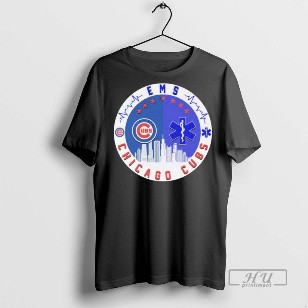 Officials Ems X Chicago Cubs Skyline - Adult & Kids T-Shirts, Sweatshirts & Hoodies apparel design preview 1
