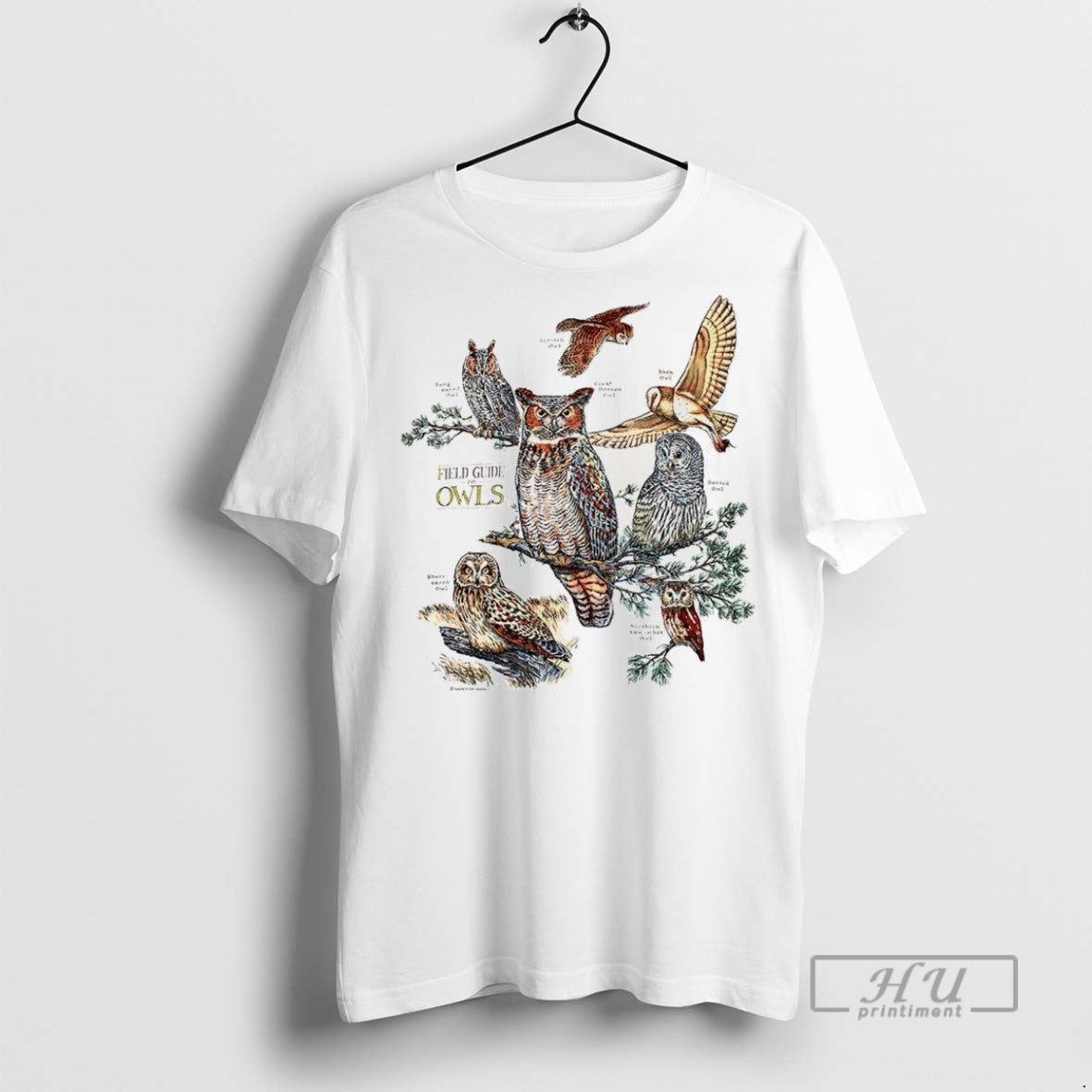 Officials Field Guide To Owls Illustration Nature - Adult & Kids T-Shirts, Sweatshirts & Hoodies apparel design preview 1