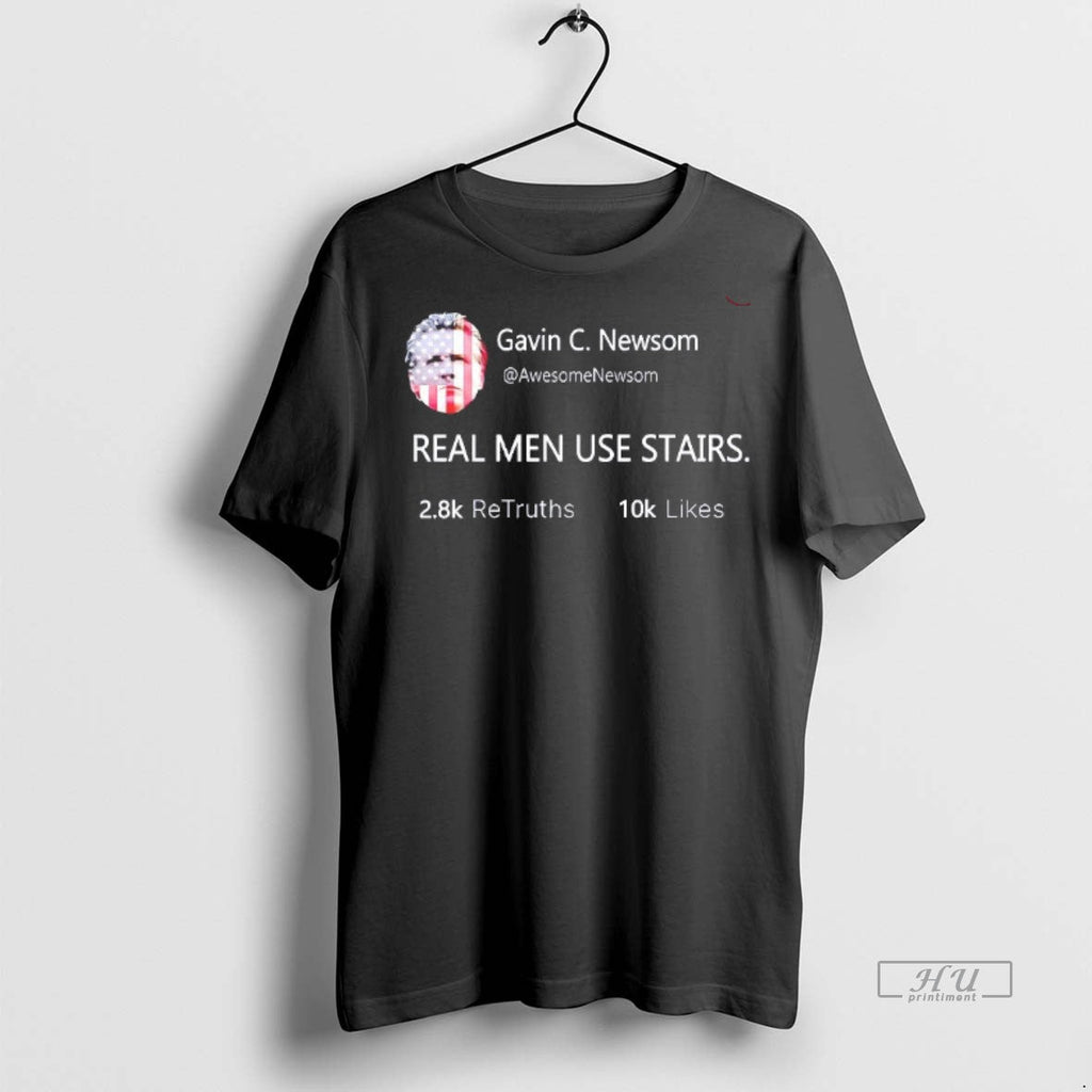 Officials Gavin C Newsom Real Men Use Stairs Sweater - Adult & Kids T-Shirts, Sweatshirts & Hoodies apparel design preview 1