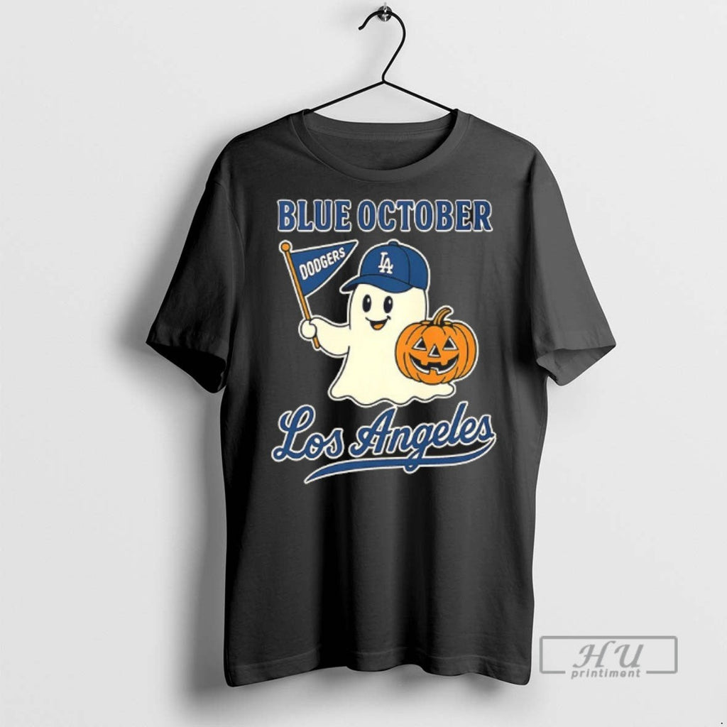Officials Ghost Blue October Los Angeles Dodgers - Adult & Kids T-Shirts, Sweatshirts & Hoodies apparel design preview 1