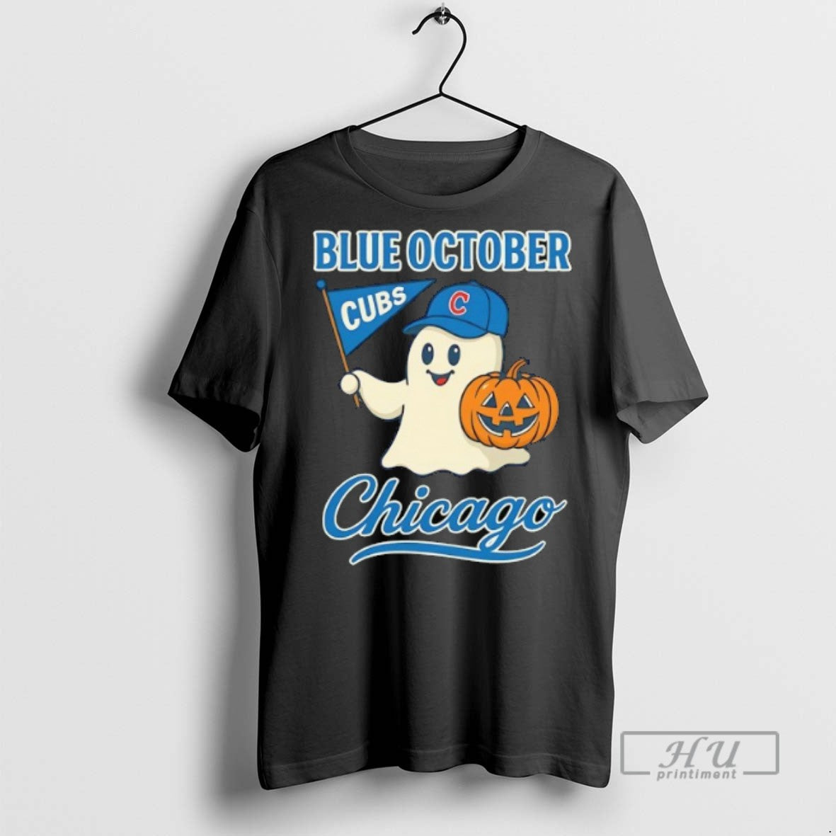 Officials Ghost Chicago Cubs Baseball Blue October - Adult & Kids T-Shirts, Sweatshirts & Hoodies apparel design preview 1