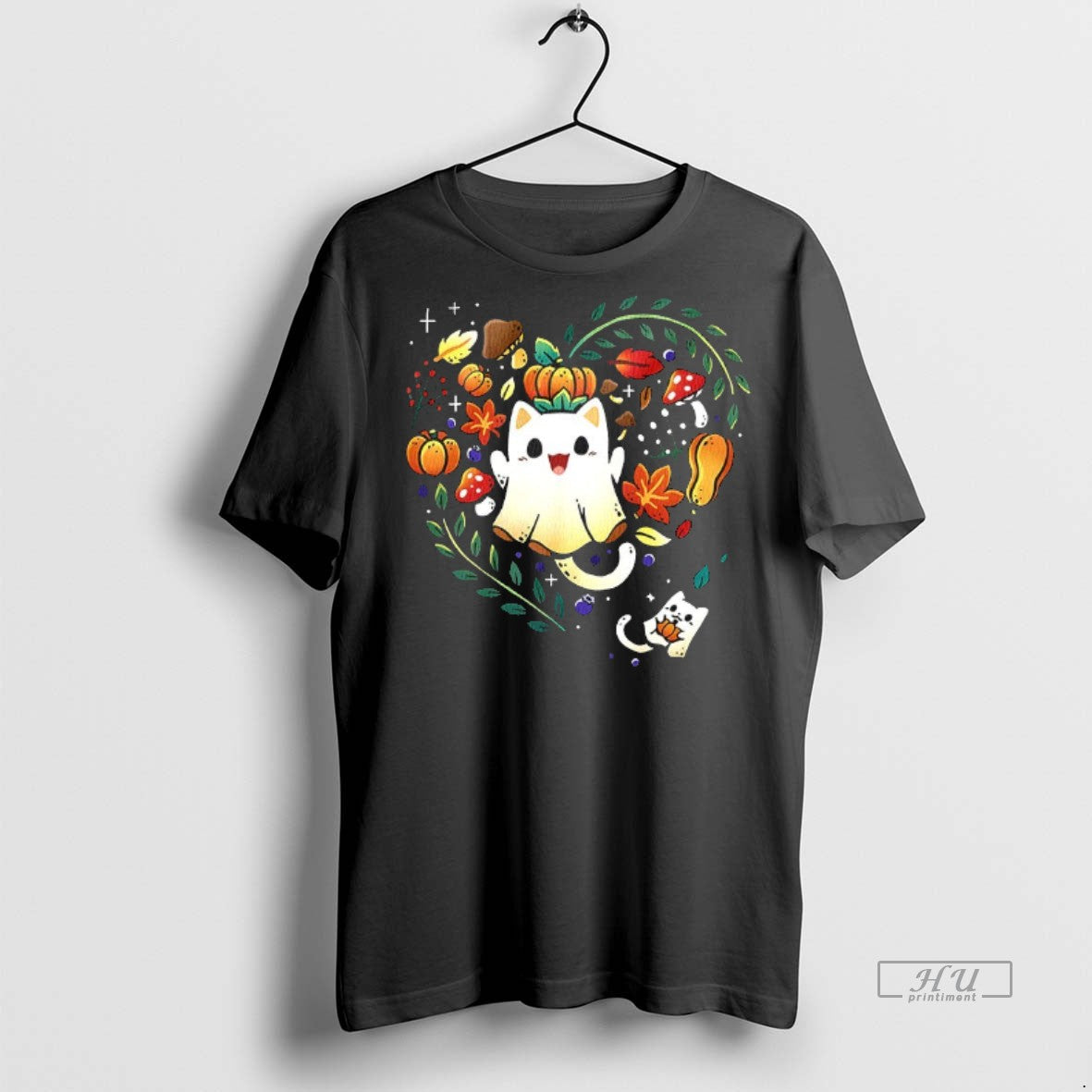 Officials Ghost Cats Leaves Pumpkins Mushrooms Love - Adult & Kids T-Shirts, Sweatshirts & Hoodies apparel design preview 1