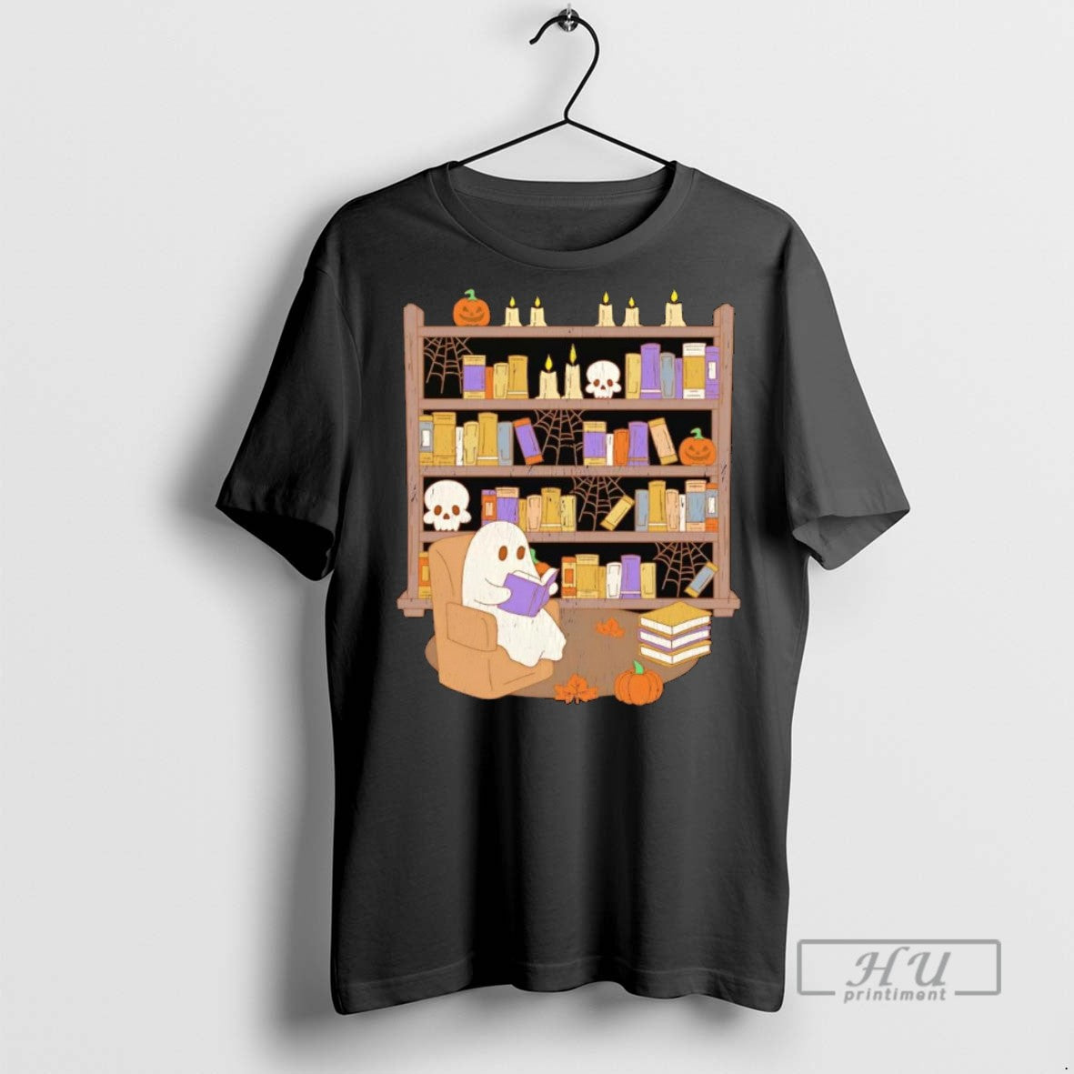 Officials Ghost Reading Book Library Halloween - Adult & Kids T-Shirts, Sweatshirts & Hoodies apparel design preview 1