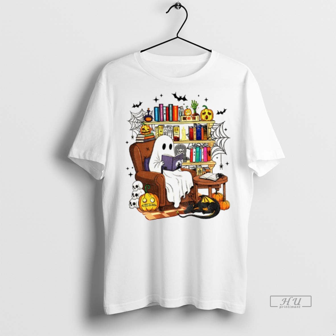 Officials Ghost Reading Book Spooky Season Halloween - Adult & Kids T-Shirts, Sweatshirts & Hoodies apparel design preview 1
