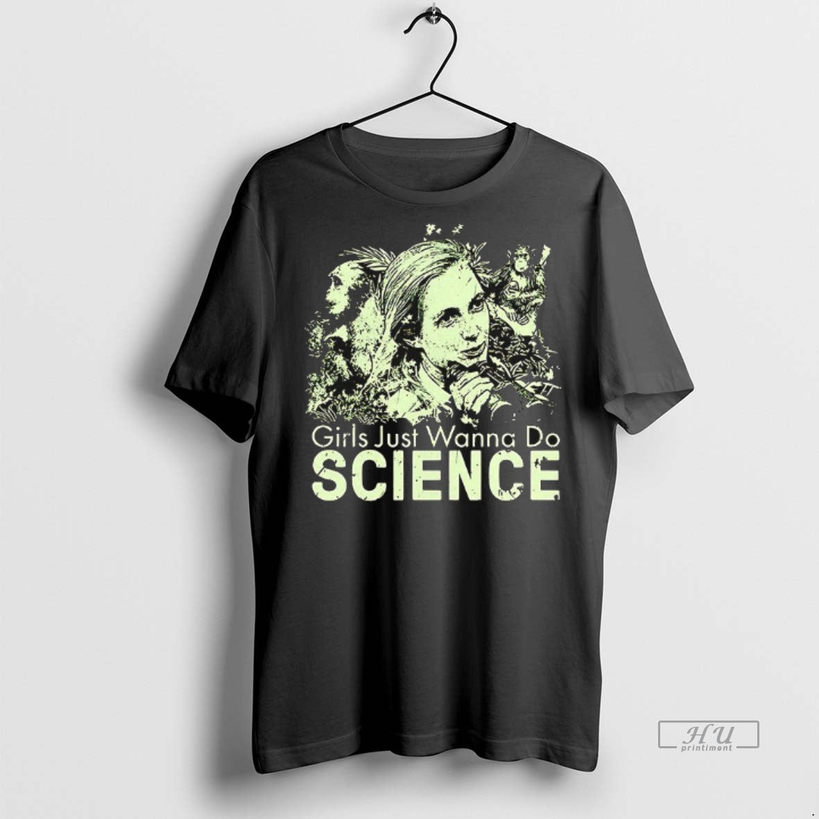 Officials Girls Just Wanna Do Science Jane Goodall - Adult & Kids T-Shirts, Sweatshirts & Hoodies apparel design preview 1
