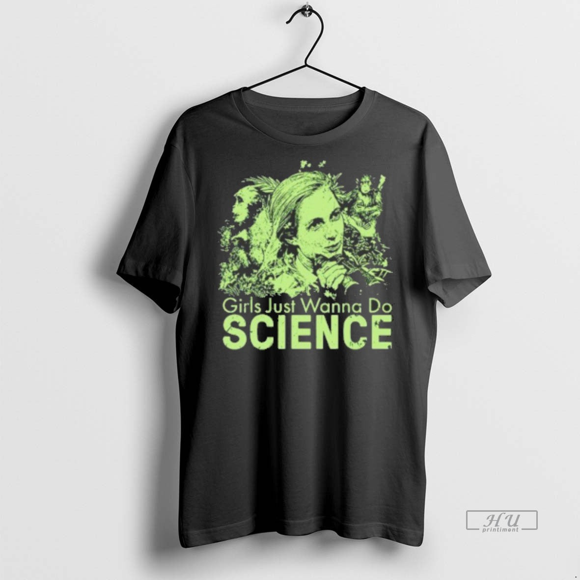 Officials Girls Just Wanna Do Science Jane Goodall - Adult & Kids T-Shirts, Sweatshirts & Hoodies apparel design preview 1