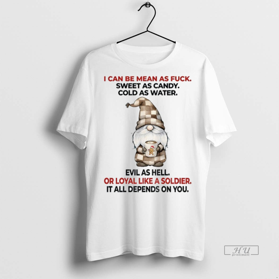 Officials Gnome I Can Be Mean As Fuck Sweet Candy - Adult & Kids T-Shirts, Sweatshirts & Hoodies apparel design preview 1