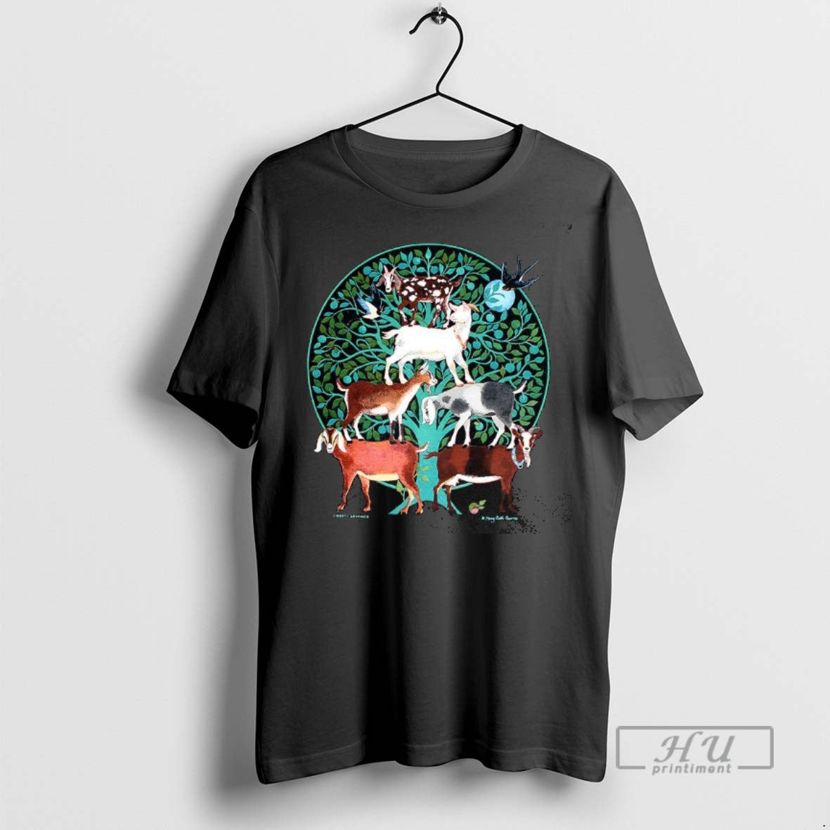 Officials Goat Tree Swallow Folk Art Style - Adult & Kids T-Shirts, Sweatshirts & Hoodies apparel design preview 1