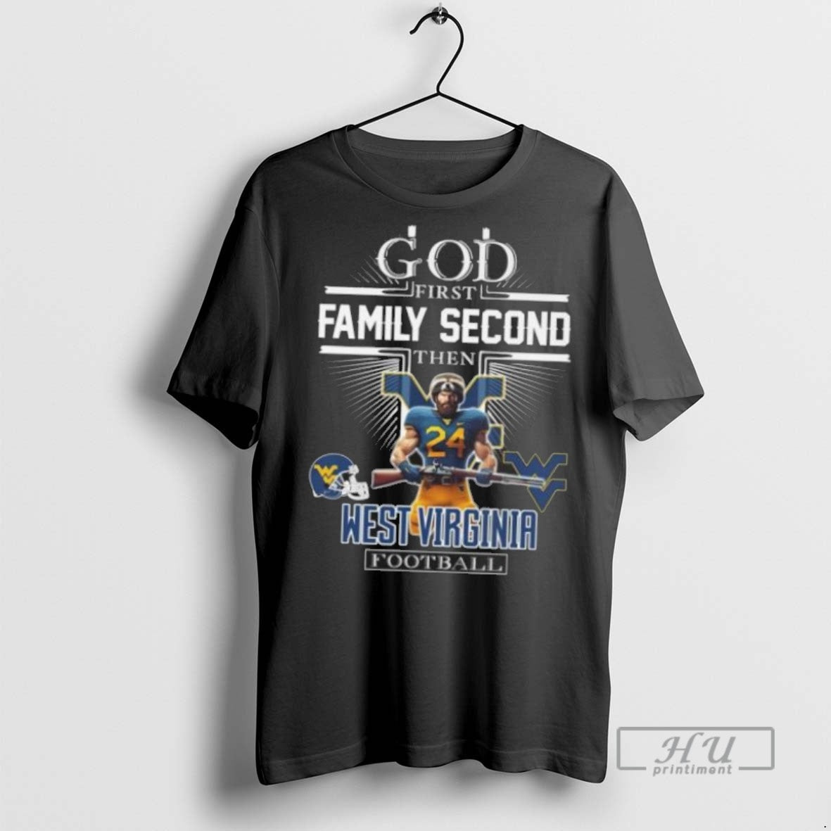 Officials God First Family Second Then West Virginia - Adult & Kids T-Shirts, Sweatshirts & Hoodies apparel design preview 1