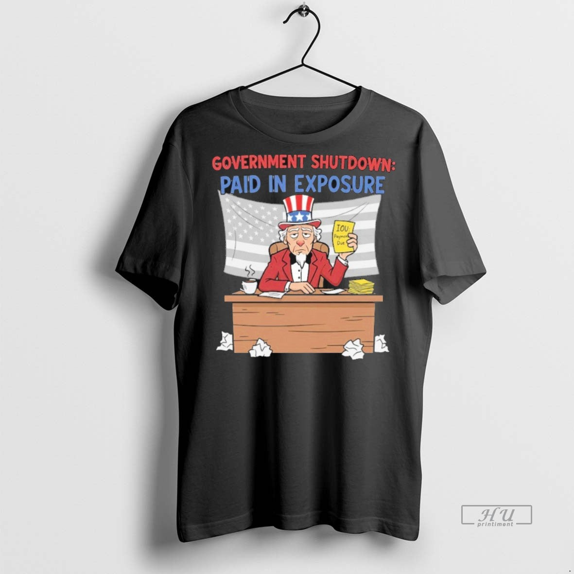 Officials Government Shutdown Paid In Exposure - Adult & Kids T-Shirts, Sweatshirts & Hoodies apparel design preview 1