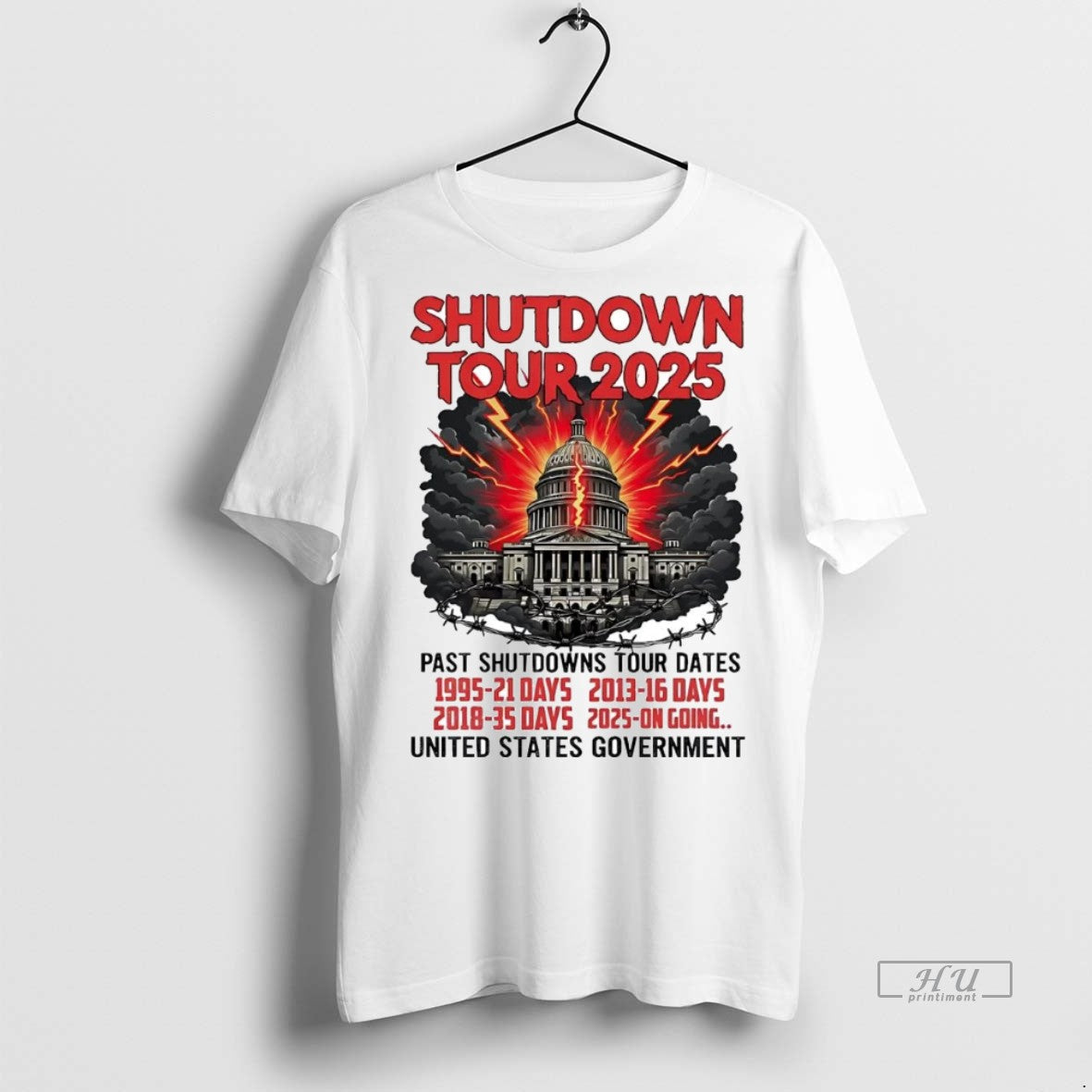 Officials Government Shutdown Tour 2025 Past - Adult & Kids T-Shirts, Sweatshirts & Hoodies apparel design preview 1