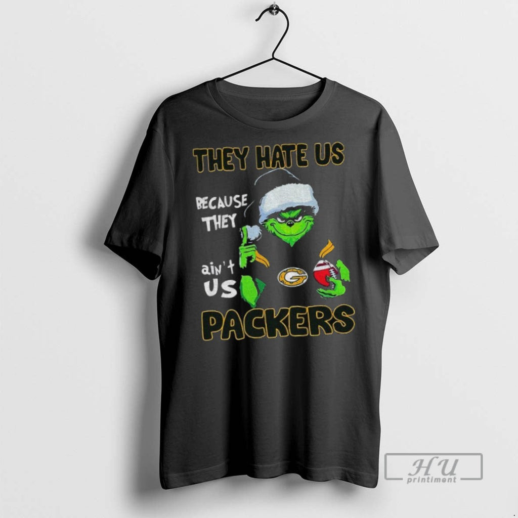 Officials Green Bay Packers Grinch They Hate Us - Adult & Kids T-Shirts, Sweatshirts & Hoodies apparel design preview 1