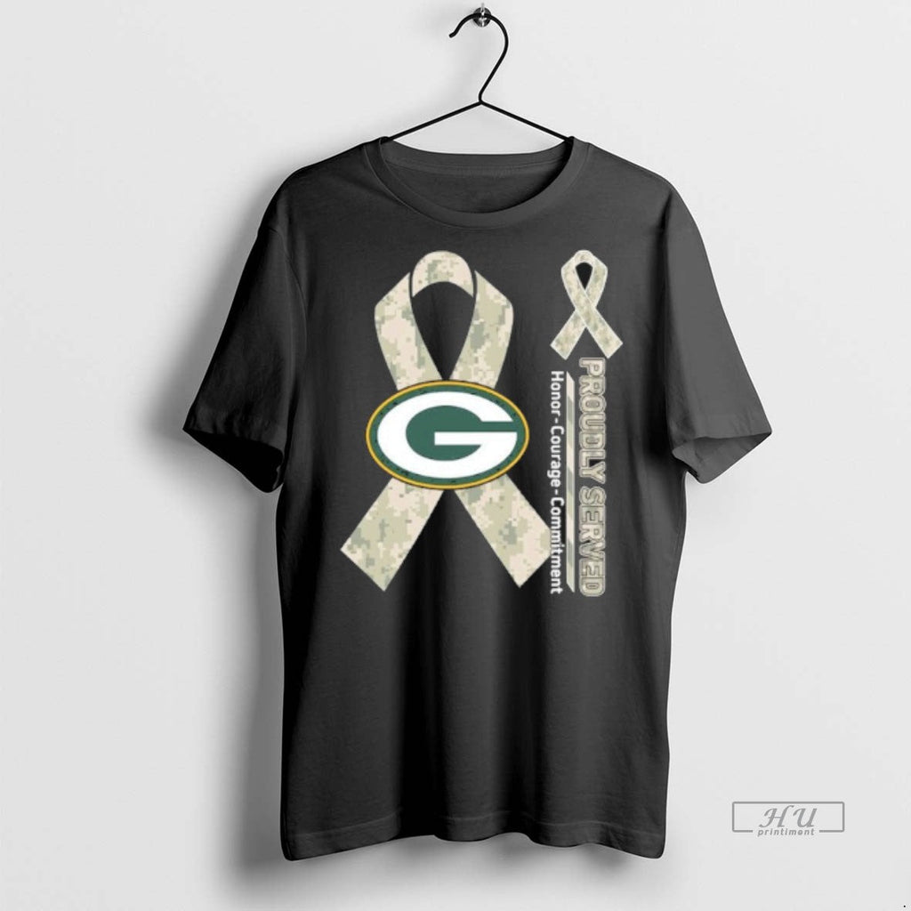 Officials Green Bay Packers Proudly Served Honor - Adult & Kids T-Shirts, Sweatshirts & Hoodies apparel design preview 1