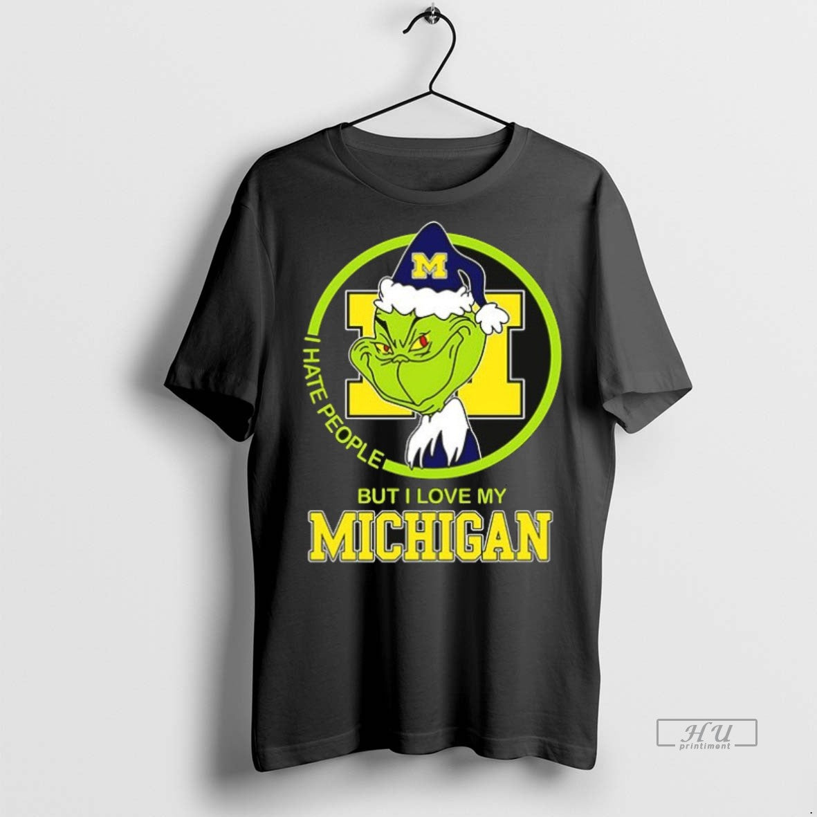 Officials Grinch I Have People But Love My Michigan - Adult & Kids T-Shirts, Sweatshirts & Hoodies apparel design preview 1