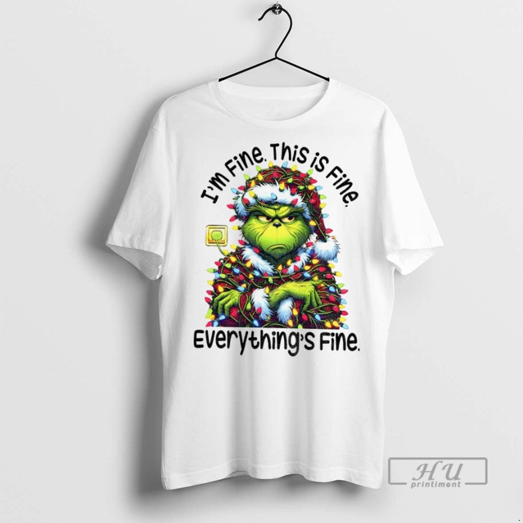 Officials Grinch Im Fine This Is Everythings Happy - Adult & Kids T-Shirts, Sweatshirts & Hoodies apparel design preview 1