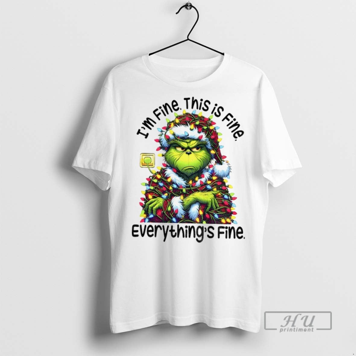 Officials Grinch Im Fine This Is Everythings Happy - Adult & Kids T-Shirts, Sweatshirts & Hoodies apparel design preview 1