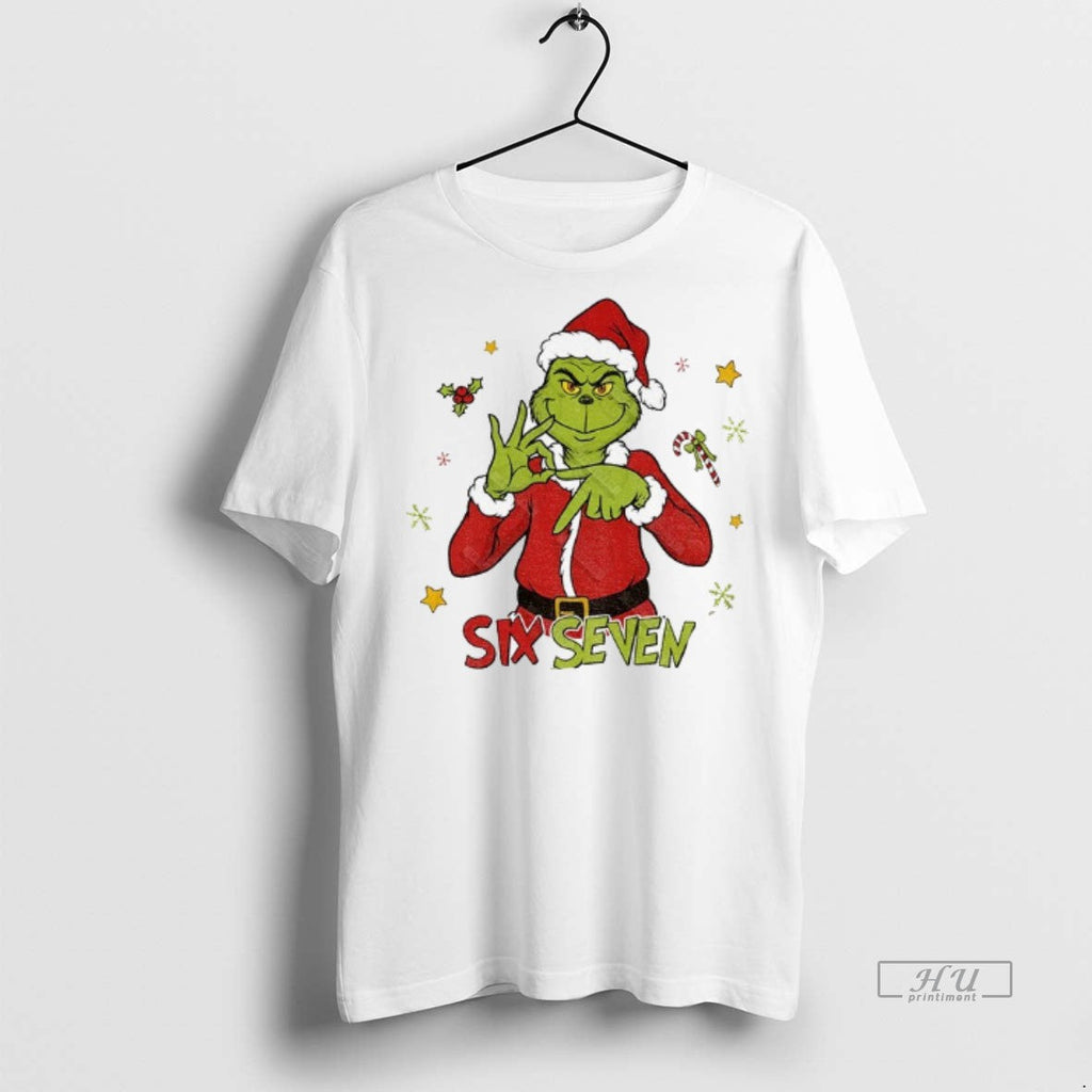 Officials Grinch Santa Six Seven 6 7 Meme Funny - Adult & Kids T-Shirts, Sweatshirts & Hoodies apparel design preview 1